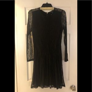 NOT FOR SALE French Connection New black lace and velvety dots dress